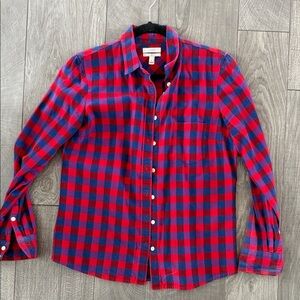 J. Crew Red and Blue Plaid Casual Shirt